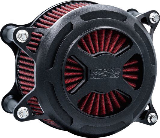 Vance & Hines VO2 X Air Intake Kit - Black Wrinkle (Part 41101) for Harley Touring and Softail Models