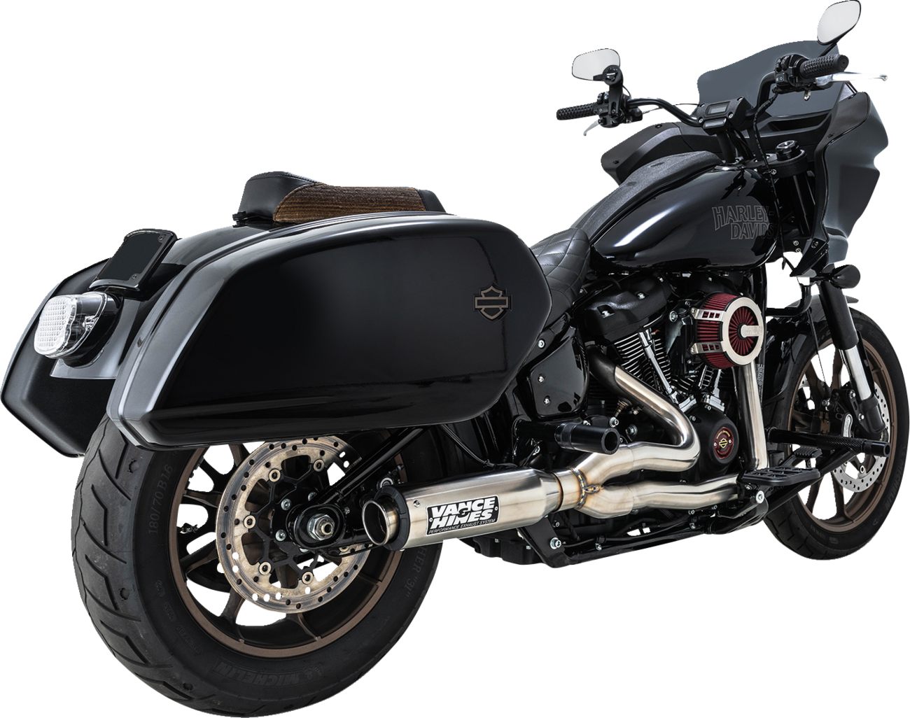 Vance & Hines 27337 Supersport 2-Into-1 Exhaust System for Softail with Brushed Finish
