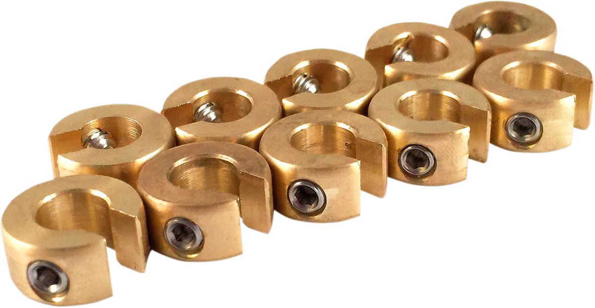 NO-MAR Wheel Weights - 1/4 oz Brass - 10 Pack (Part Number WT-SPK10BR-25) for Precise Wheel Balance