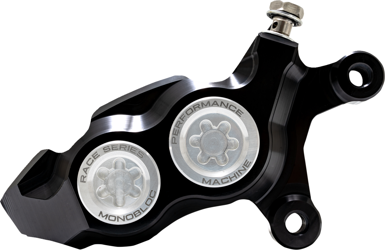 PERFORMANCE MACHINE (PM) Caliper - 137 X 4B - Right - Black Anodized with Clear Bore Caps 0053-2958-MC