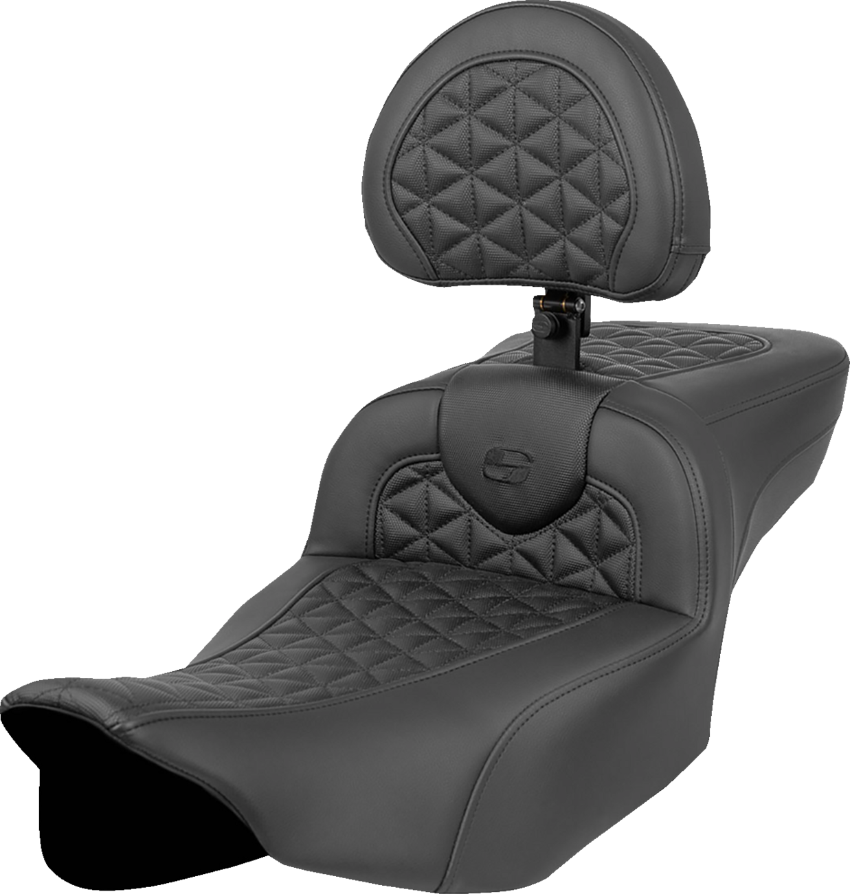 SADDLEMEN RoadSofa™ Tri Gripper Seat with Backrest and Extended Reach for FLH/FLT 2023-2024 – Part 823-07-211B0