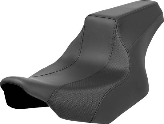 SADDLEMEN FXR Division Signature Series Seat - Black with Perforated Inserts for FLH/FLT 2023-2024 | Part No. FD82307