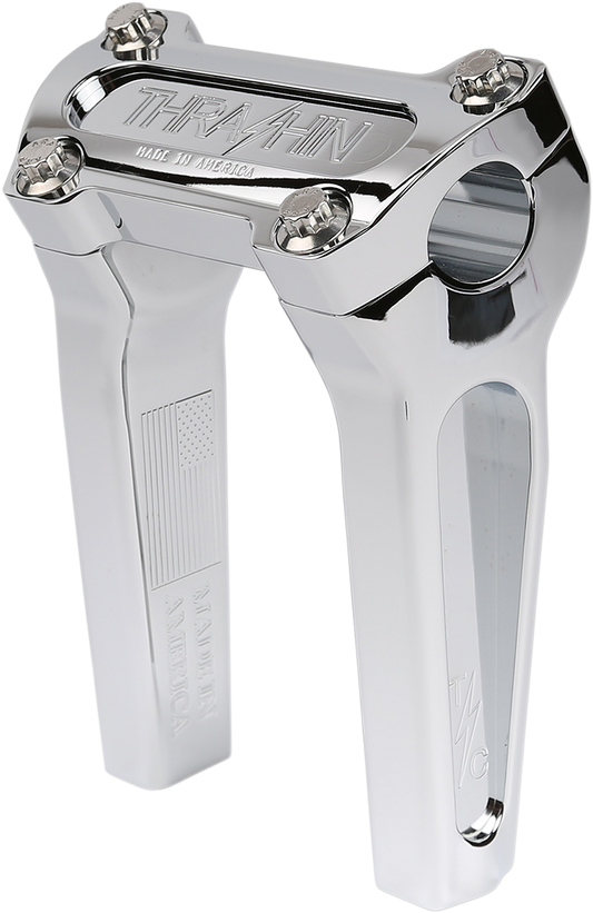 THRASHIN SUPPLY CO. Handlebar Risers - Straight - 6" - Chrome TSC-6000-3