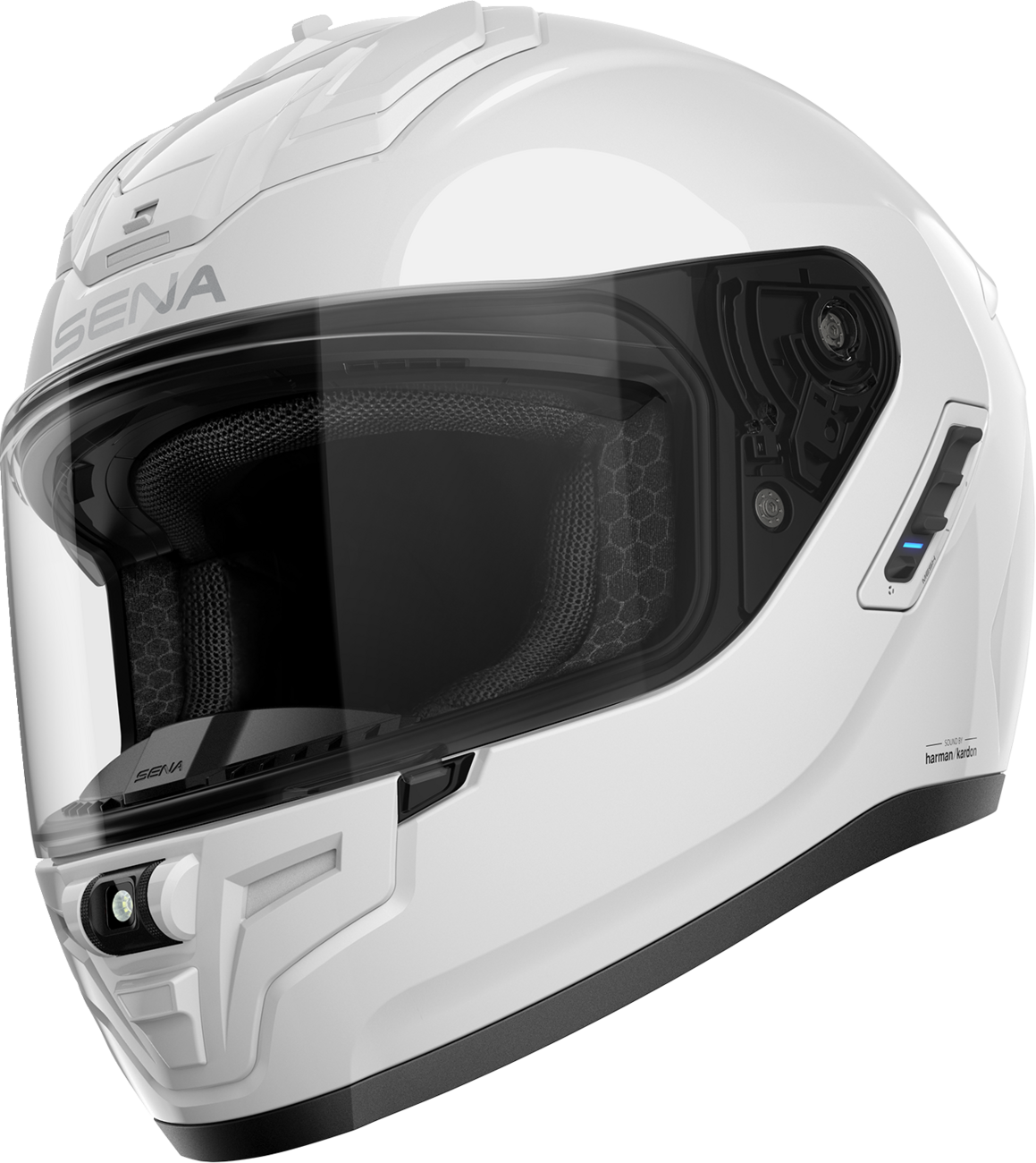 SENA Phantom Helmet - Gloss White, Part Number PHANTOM-GW00M3, Medium Fit