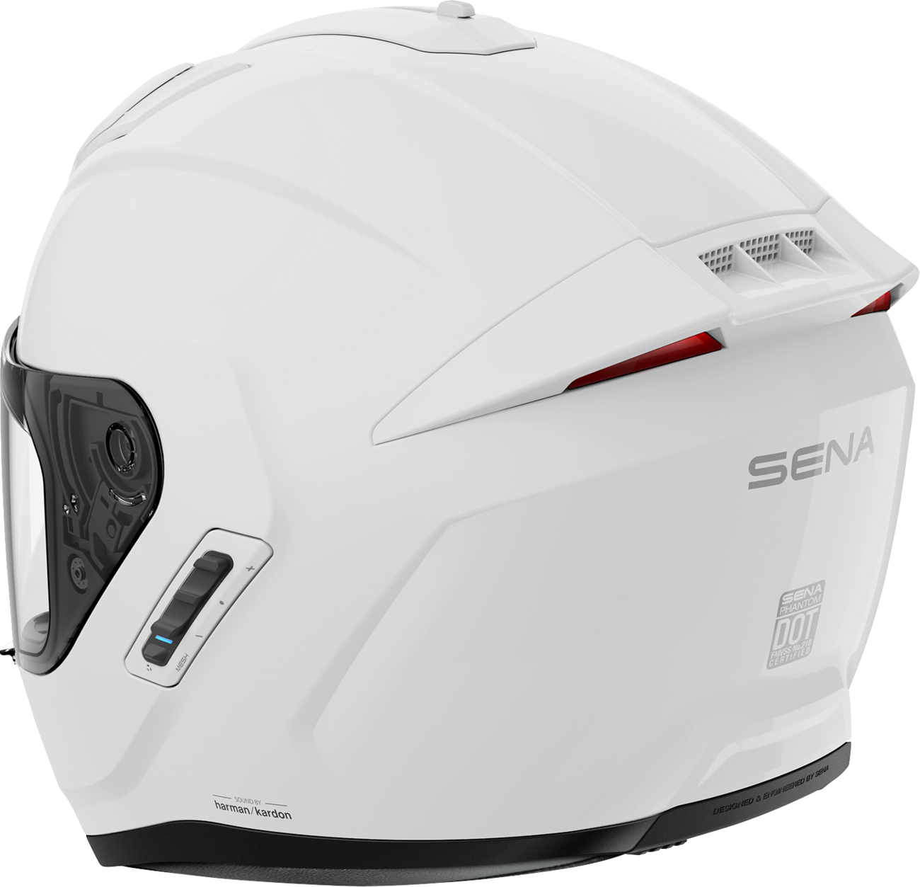 SENA Phantom Helmet - Gloss White, Part Number PHANTOM-GW00M3, Medium Fit