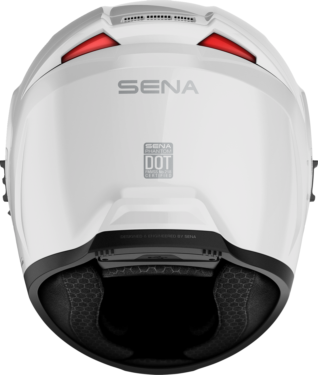 SENA Phantom Helmet - Gloss White, Part Number PHANTOM-GW00M3, Medium Fit