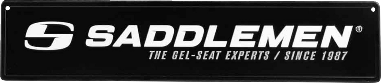 SADDLEMEN Metal Sign - 24 x 5-1/2 Inches - Black and White | Part 15799