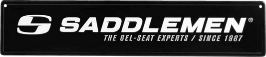 SADDLEMEN Metal Sign - 24 x 5-1/2 Inches - Black and White | Part 15799