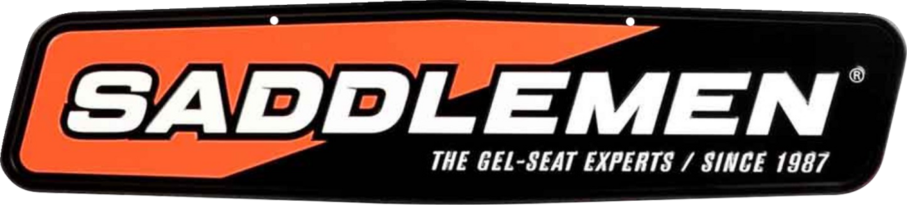 SADDLEMEN Metal Sign - 24" x 5-1/2" Black and Orange Identification Sign - Part 15798