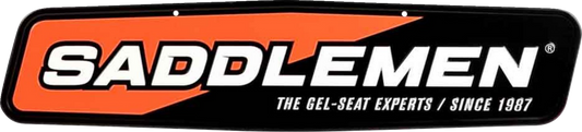SADDLEMEN Metal Sign - 24" x 5-1/2" Black and Orange Identification Sign - Part 15798