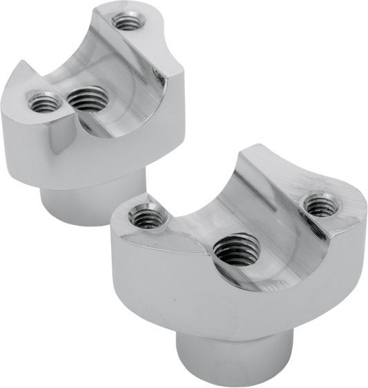 DRAG SPECIALTIES Forged Aluminum Handlebar Risers - Straight - 1.7" - Chrome 241616