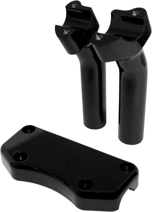 DRAG SPECIALTIES Handlebar Riser & Top Clamp Kit - 5-1/2" - Buffalo - Black 0602-0591