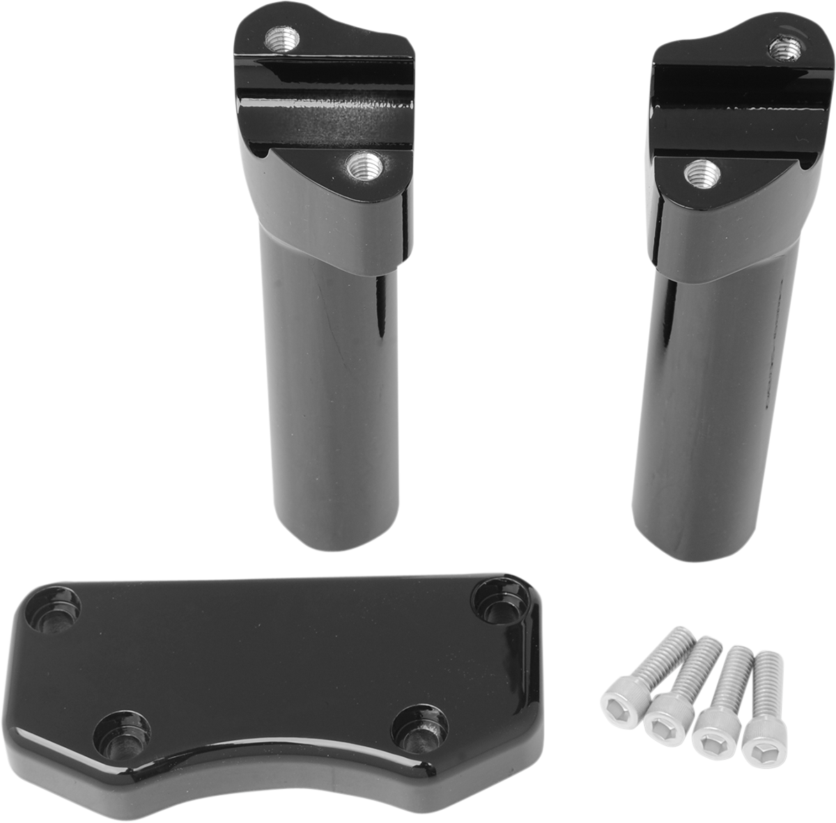 DRAG SPECIALTIES Handlebar Riser & Top Clamp Kit - 6" - Buffalo - Black 0602-0593