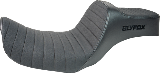 SLYFOX High Noon Seat - Vinyl with Classic Stitch and Black Logo for Dyna '06-'17 (Part #4694A-slyfox)