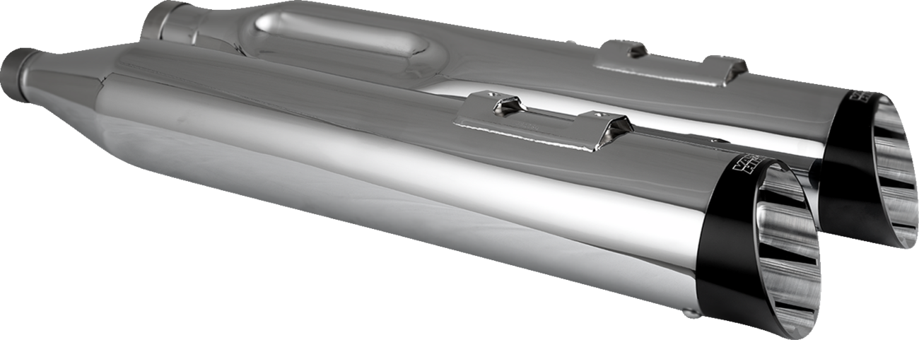 Vance & Hines Razorback 450 Slip-On Mufflers for M8 Bagger - Chrome Finish (Part #17960)