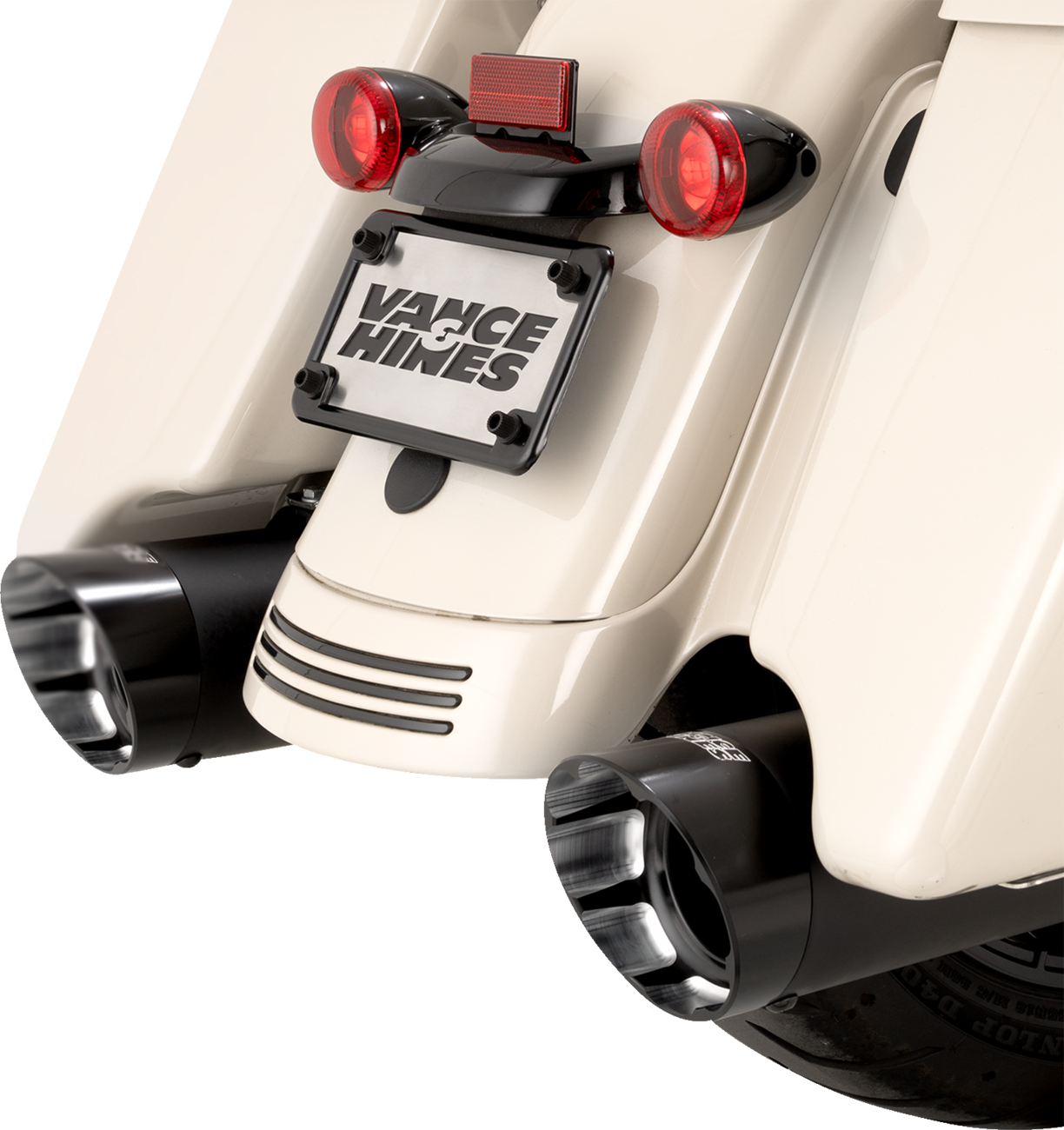 Vance & Hines Razorback 450 Slip-On Mufflers for M8 Bagger - Black, Part 47960