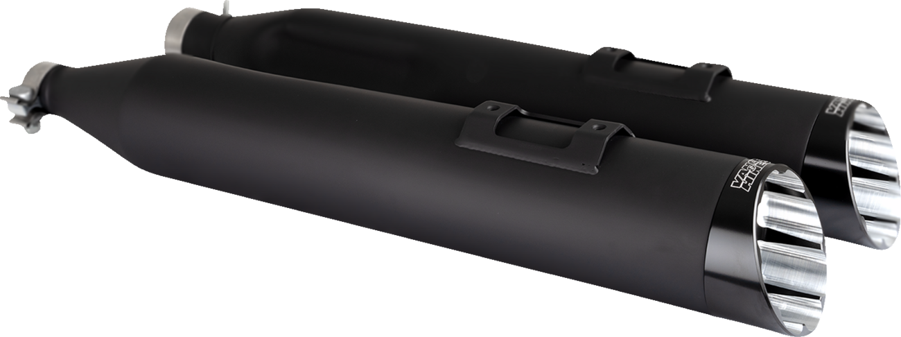 Vance & Hines Razorback 450 Slip-On Mufflers for M8 Bagger - Black, Part 47960