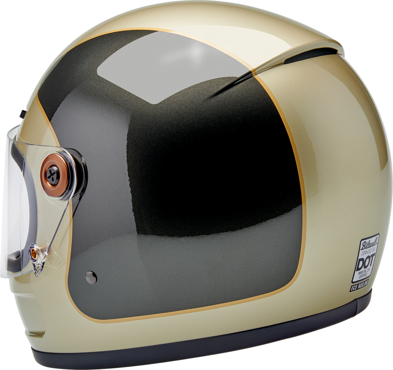 BILTWELL Gringo SV Helmet - Tracker - Gloss Metallic Champagne/Charcoal - Medium 1006-5100-503
