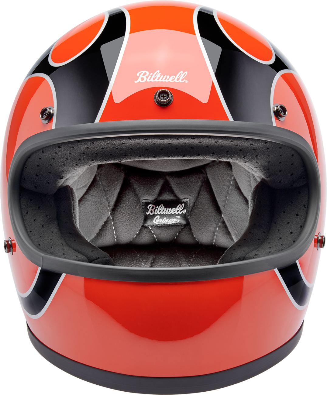 BILTWELL Gringo Helmet - Flames - Competition Orange - XL 1002-593-505