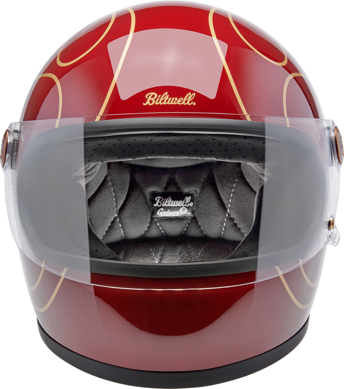 BILTWELL Gringo S Helmet - Flames - Gloss Garnet Red - Small 1003-594-502