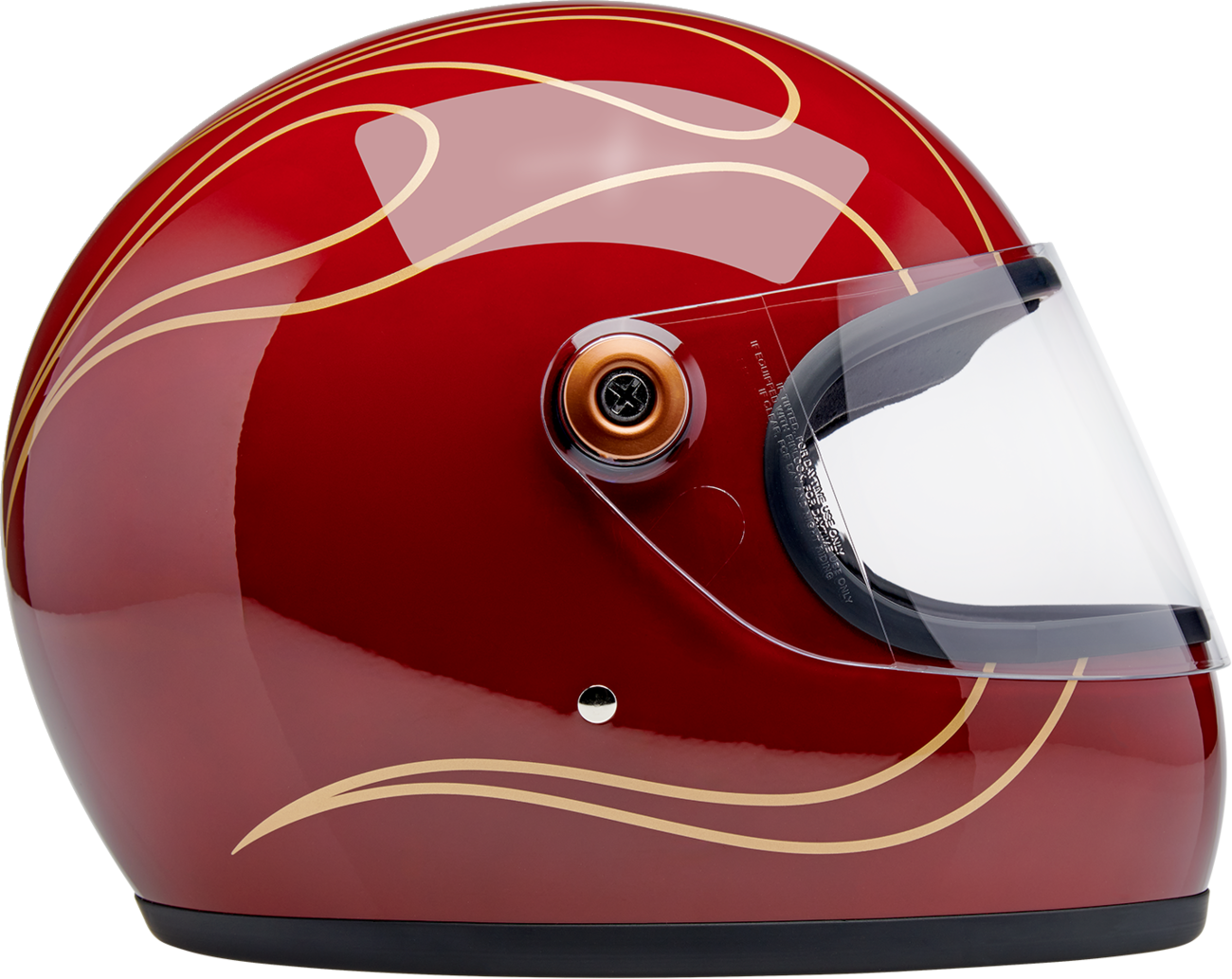BILTWELL Gringo S Helmet - Flames - Gloss Garnet Red - Small 1003-594-502