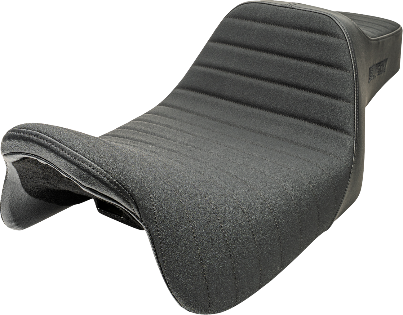 SLYFOX Highnoon Seat for FLH/FLT '08-'24 by SLYFOX - Vinyl with Classic Stitch and Black Logo, Part #4710A-SlyFox