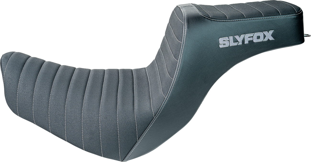 SLYFOX High Noon Seat with Vinyl Cover and Classic Stitch - Silver Logo for FL/FX 2018-2024 | Part #4701B-slyfox