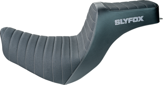 SLYFOX High Noon Seat with Vinyl Cover and Classic Stitch - Silver Logo for FL/FX 2018-2024 | Part #4701B-slyfox
