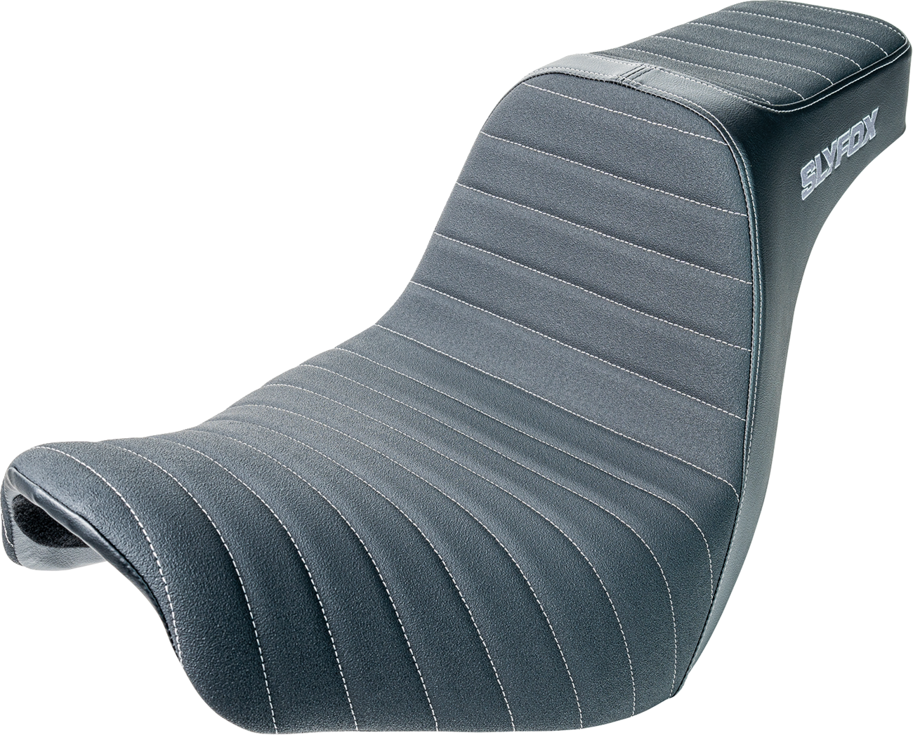 SLYFOX High Noon Seat with Vinyl Cover and Classic Stitch - Silver Logo for FL/FX 2018-2024 | Part #4701B-slyfox