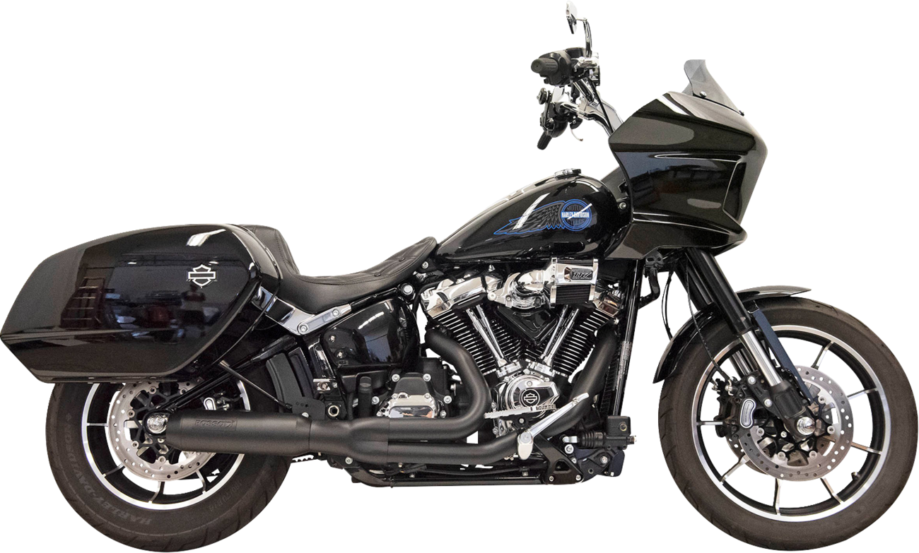 BASSANI XHAUST 2-into-1 Exhaust System with Superbike Muffler - 4" - Black - Softail M8 1S78B