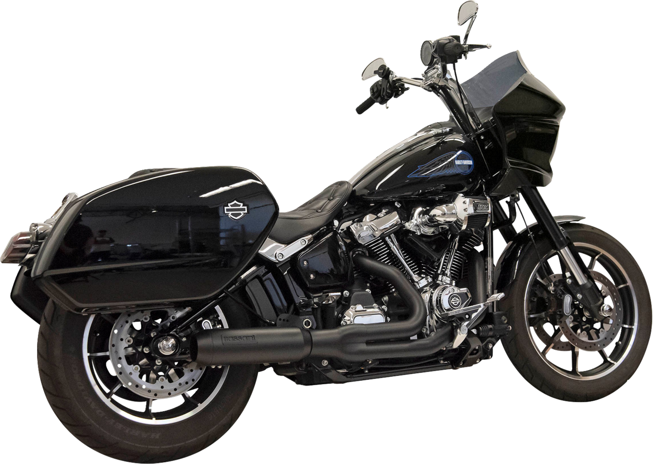 BASSANI XHAUST 2-into-1 Exhaust System with Superbike Muffler - 4" - Black - Softail M8 1S78B