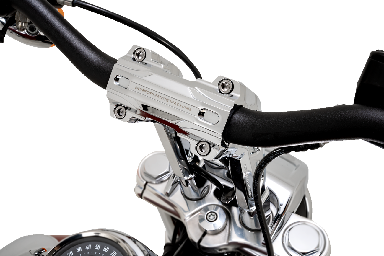 PERFORMANCE MACHINE (PM) Phatbar & Riser Kit - Internal Wiring - 9" - Chrome 0208-2195M-CH