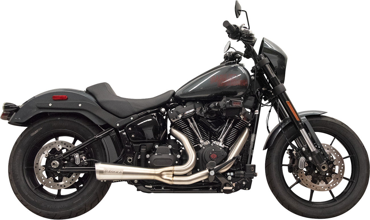 BASSANI XHAUST 2-into-1 Ripper Exhaust System with Megaphone Muffler - Short - Stainless - M8 Softail 1S75SS