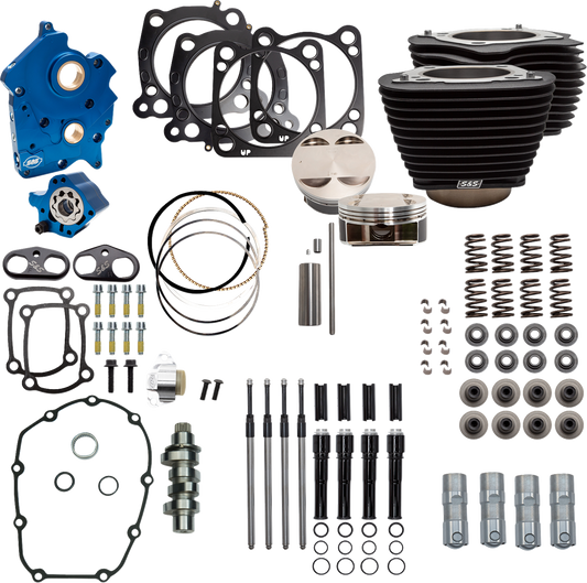 S&S CYCLE Power Pack - 4.375" Stroke - Oil Cooled - Black Granite w/Highlights - M8 310-1057C