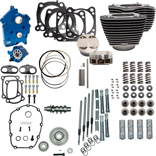 S&S CYCLE Power Pack - 4.375" Stroke - Oil Cooled - Black w/o Highlights - M8 310-1053C