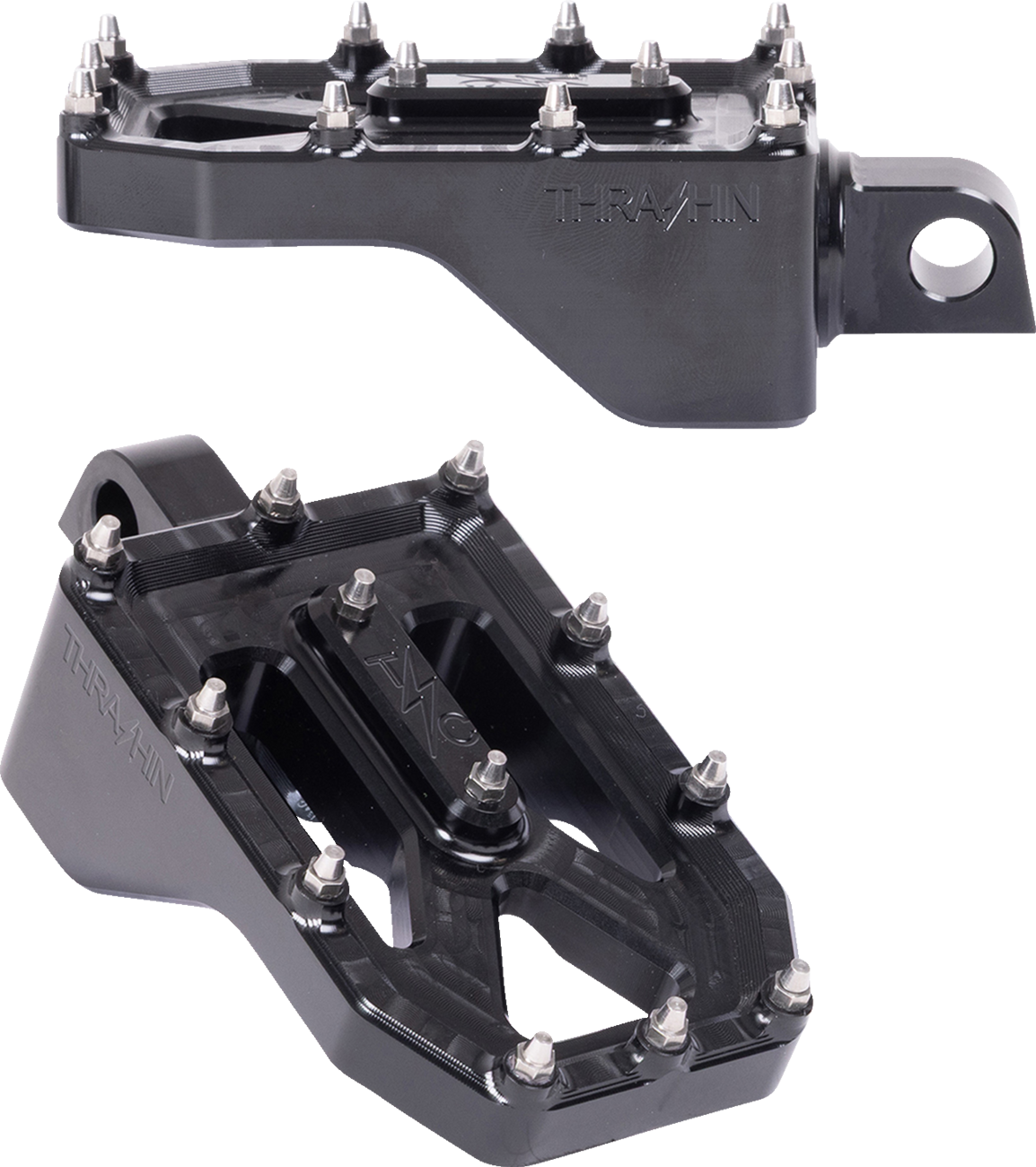 THRASHIN SUPPLY CO. Aggressor Foot Pegs - Rear - Black - HD '72-'25 TSC-2022-1-D