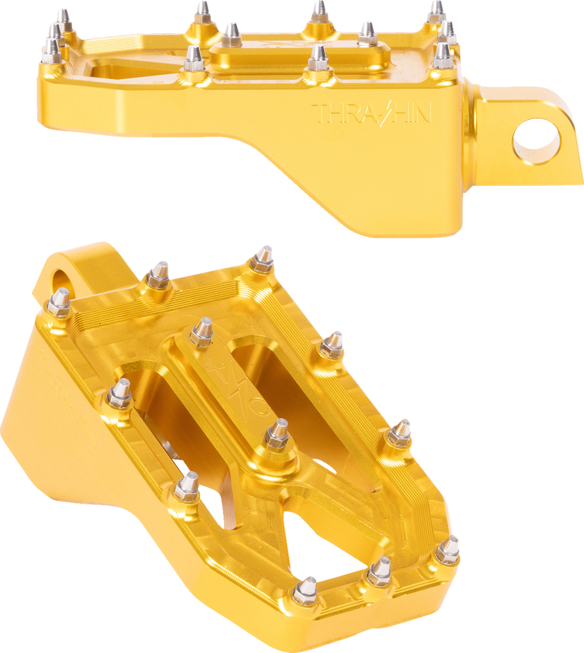 THRASHIN SUPPLY CO. Aggressor Foot Pegs - Rear - Gold - HD '72-'25 TSC-2022-5-D