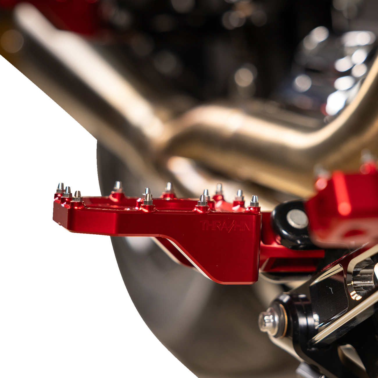 THRASHIN SUPPLY CO. Aggressor Foot Pegs - Rear- Red - HD '72-'25 TSC-2022-2-D