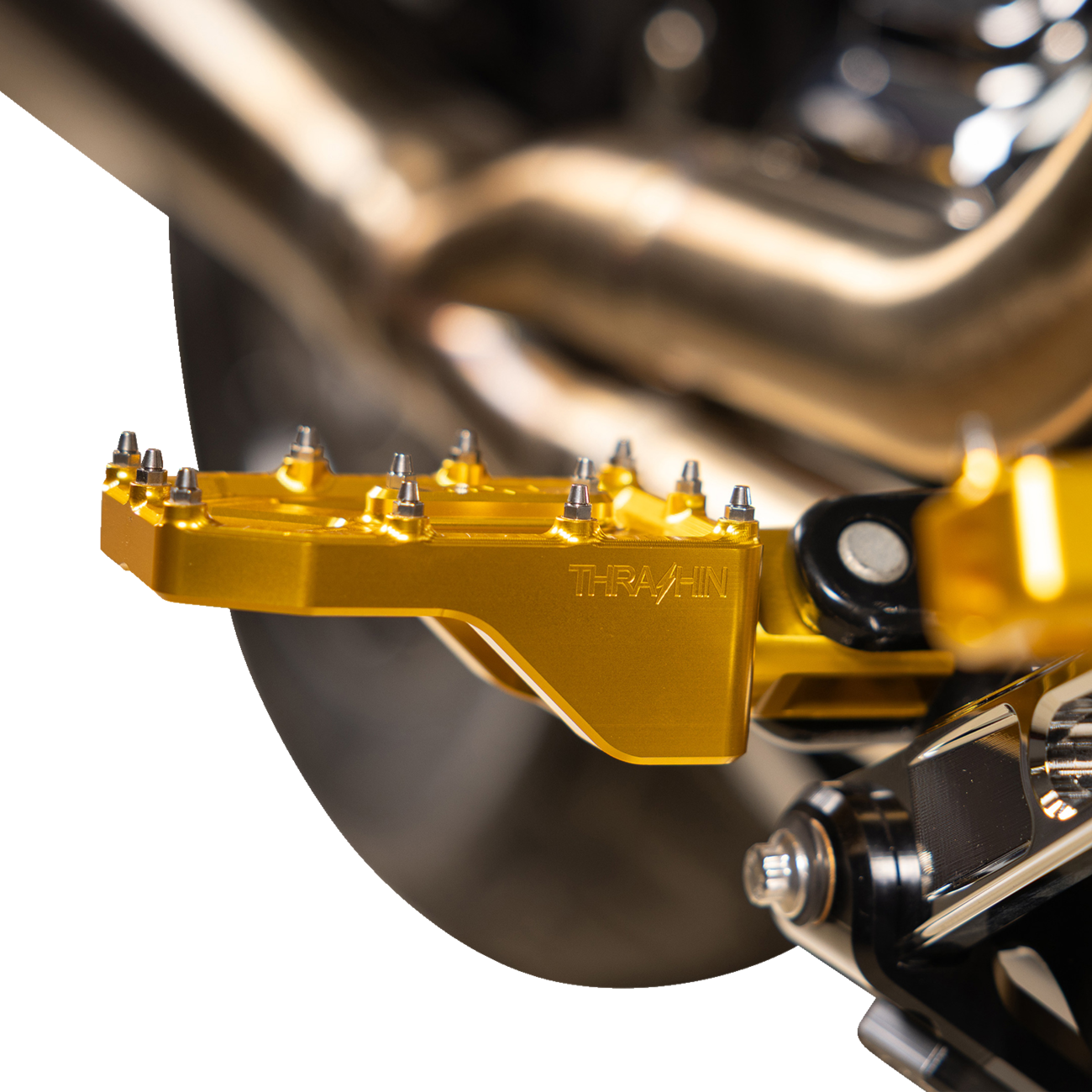 THRASHIN SUPPLY CO. Aggressor Foot Pegs - Rear - Gold - HD '72-'25 TSC-2022-5-D
