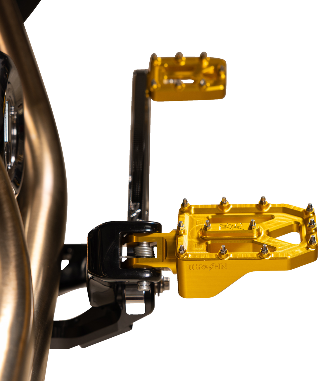 THRASHIN SUPPLY CO. Aggressor Foot Pegs - Rear - Gold - HD '72-'25 TSC-2022-5-D