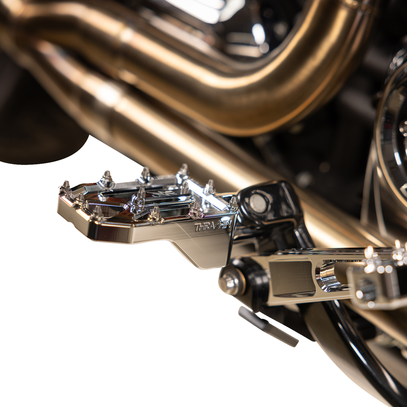 THRASHIN SUPPLY CO. Aggressor Foot Pegs - Rear - Chrome - HD '72-'25 TSC-2022-3-D