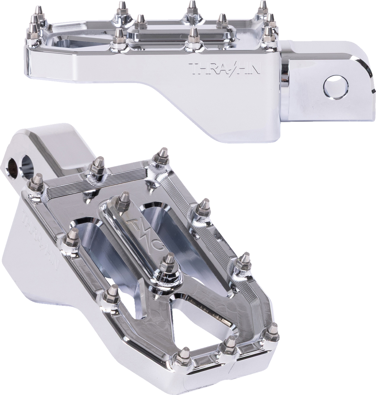 THRASHIN SUPPLY CO. Aggressor Foot Pegs - Rear - Chrome - FL/FX '18-'25 TSC-2022-3-SR