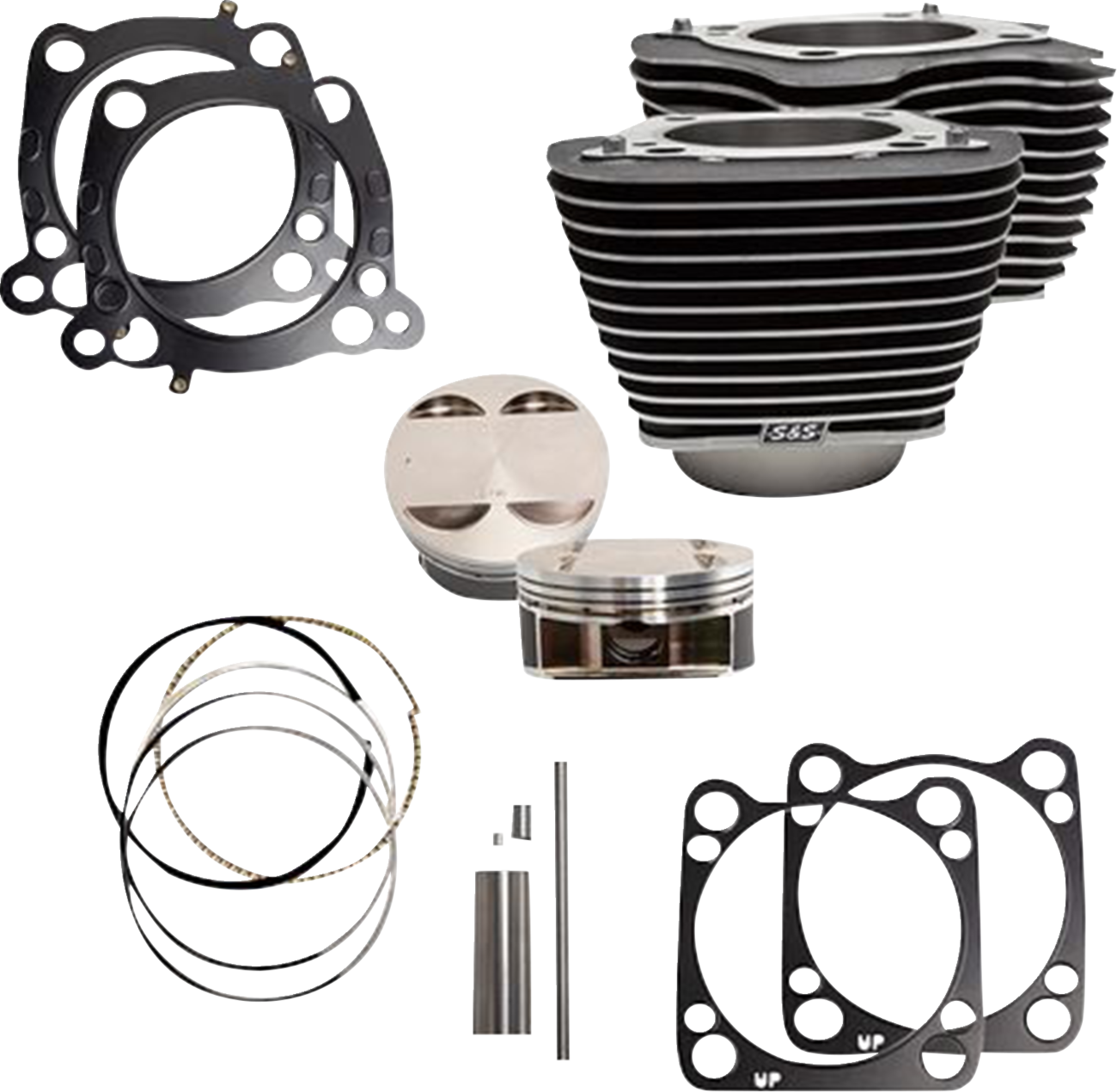 S&S CYCLE 128" Big Bore Cylinder Kit with Wrinkle Black Finish - Part 910-0684A