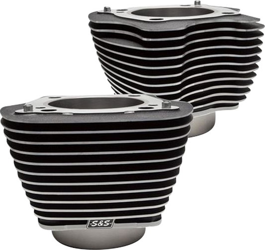 S&S CYCLE Cylinder Set 4.25-inch Bore Unhoned Wrinkle Black with Highlights - Part #910-0682A
