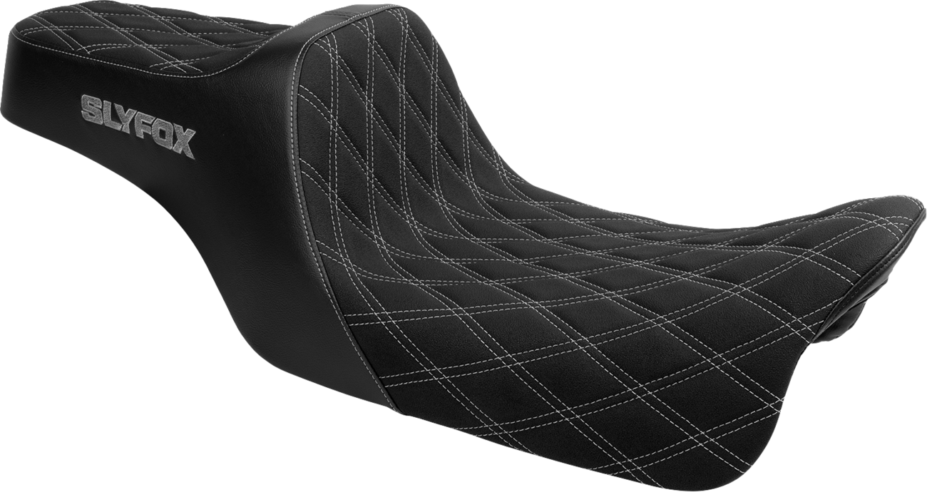 SLYFOX High Noon Seat - Double Diamond Silver Logo for FLH/FLT 2023-2025 | Part #4704D-SlyFox