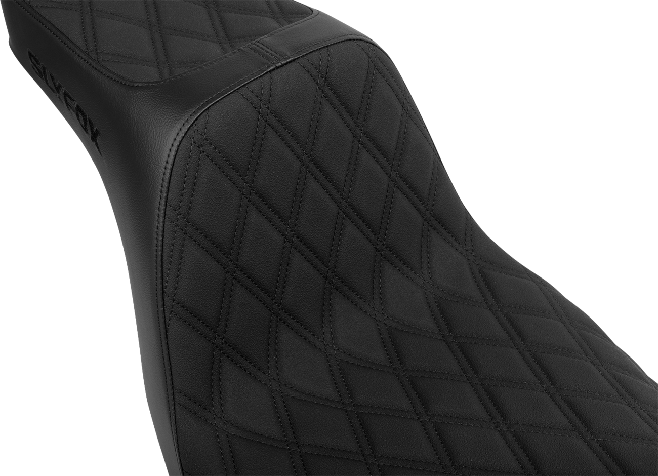 SLYFOX High Noon Seat - Double Diamond Black Logo with Black Stitch for FL/FX '18-'25 - Part Number 4701C-SlyFox
