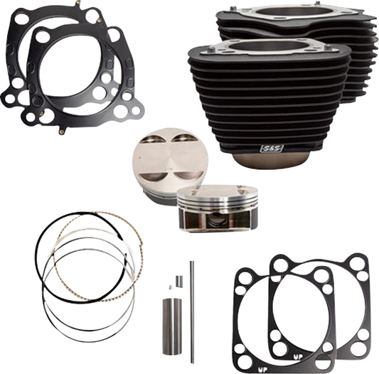 S&S CYCLE 131" Stroker Cylinder Kit - M8, Wrinkle Black, Part 910-0763A