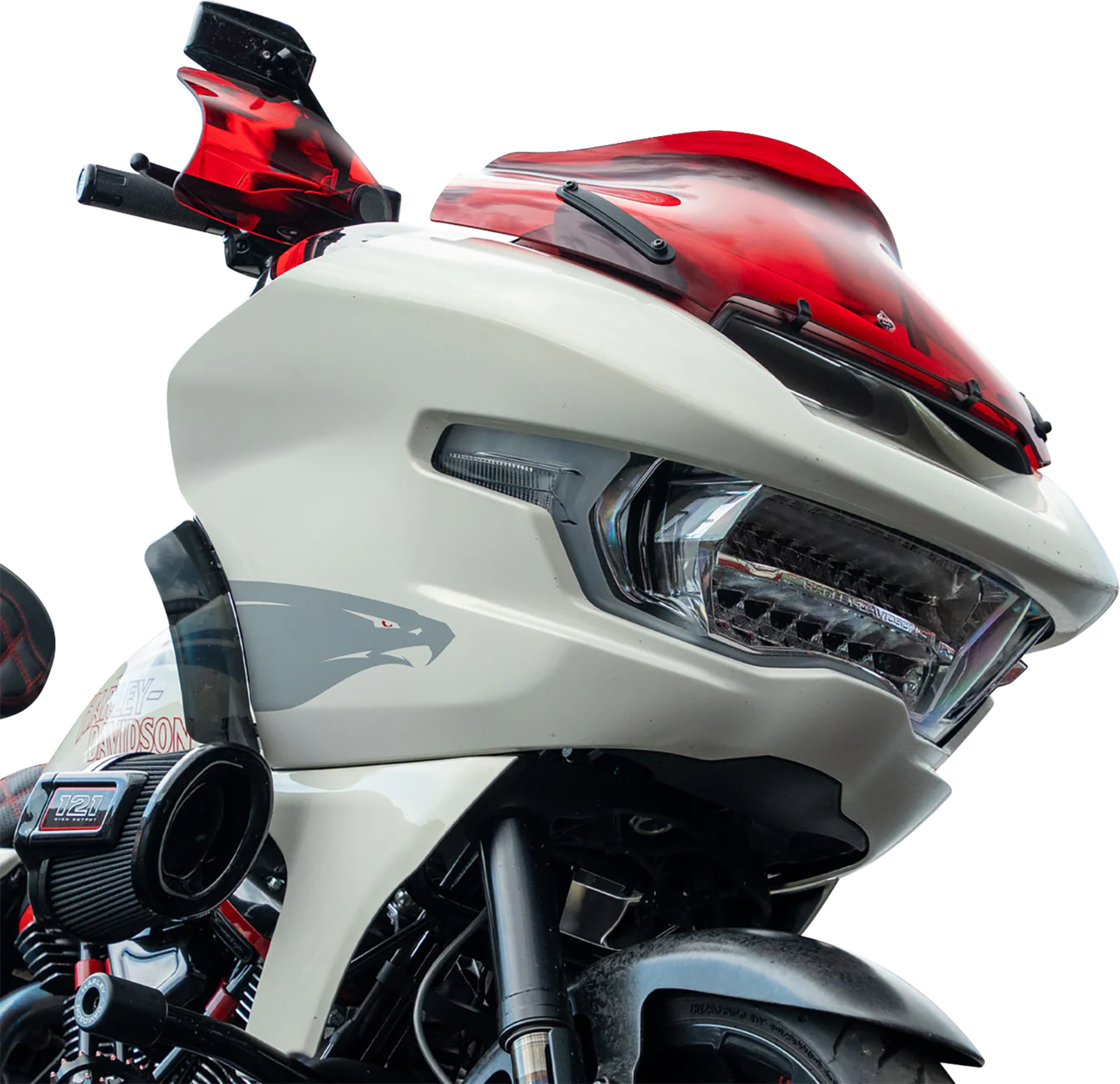 KLOCK WERKS Flare® Handguards - Harley-Davidson Cable Clutch - Red KWS-01-0129-CC
