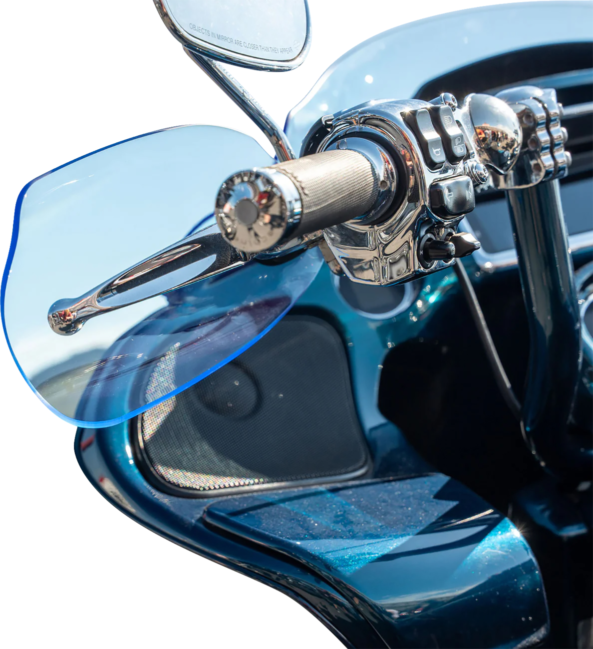 KLOCK WERKS Flare® Handguards - Harley-Davidson Cable Clutch - Blue Ice KWS-01-0128-CC