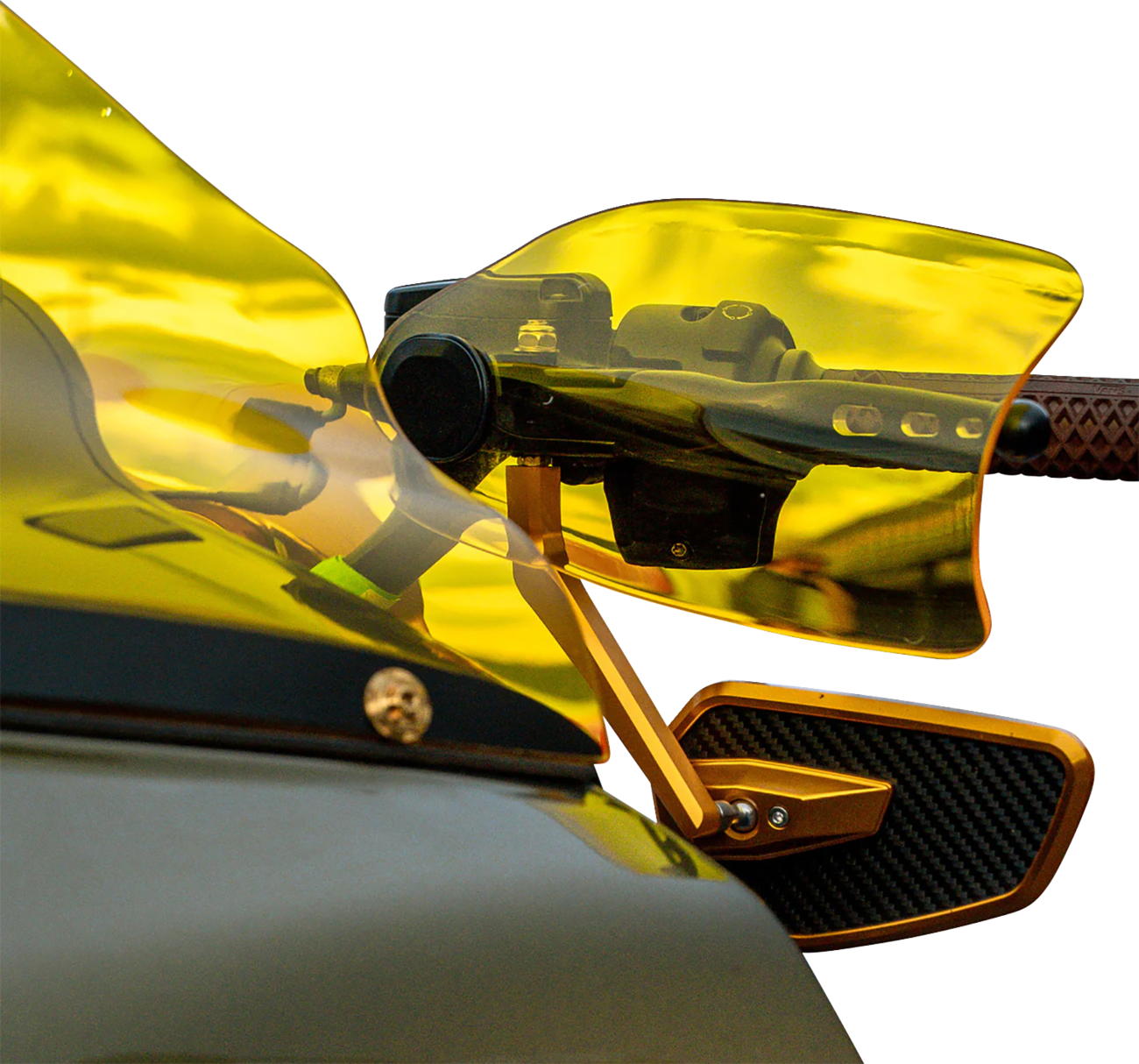 KLOCK WERKS Flare® Handguards - Harley-Davidson Cable Clutch - Yellow KWS-01-0131-CC
